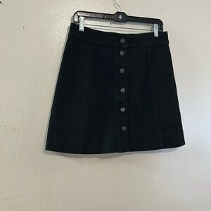 J Crew Black Button Down Jean Mini Skirt SZ 6